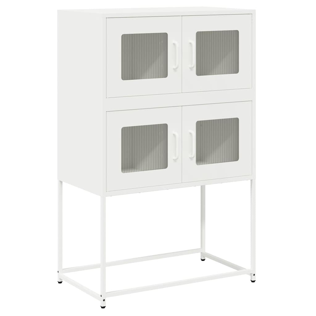 Komoda Biała 68X39X107 Cm Stal
