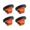 RCmall 4pcs Geekservo 2KG 360° Continuous Rotation Servo, Programmable Dual Output Shaft Servo, DIY Tech Building Brick DC Motor (with Wheels), Orange