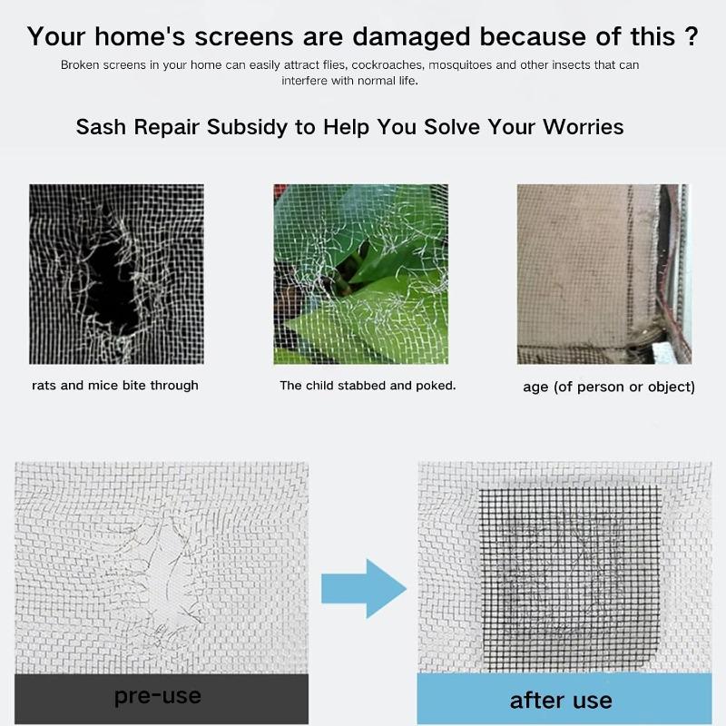 Window Screen Repair Tape Screen Door Repair Tape Self Adhesive Mesh Tape Anti Insect Mosquito Mesh Broken Holes Repairing