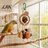 Bird Play Enrichment Toy Parrot Chew Toy, Pine Cone Corn Cob Rattan Ball Oral Health Foraging Cage Accessories for Conure Parakeet Cockatiel