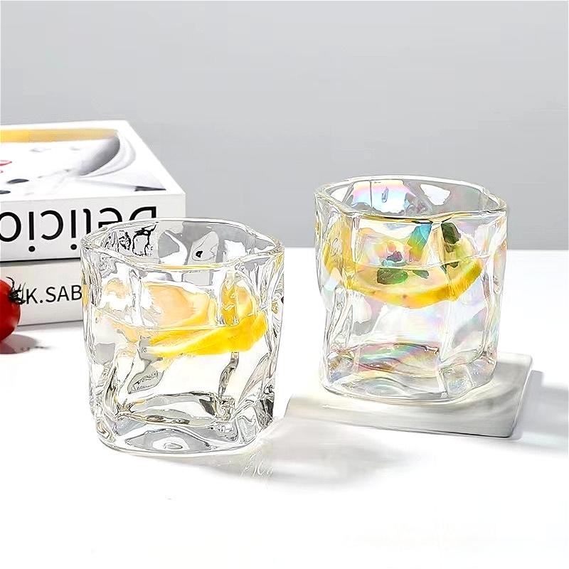280ml Creative Twist Cup Whiskey Glass Multi Colored Wine Glasses Beverage Mug Irregular Glass Cup Fashionable Cocktail Glass