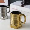 Coffee Cup Spiral Hexagonal Mug Milk Breakfast Cups Water Cup Coffee Milk Cup Screw Design Beverage Drinkware Cup Drinking Cup