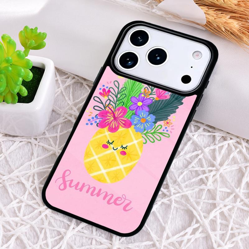 Kawaii Pineapple Art Phone Case for iPhone 17 Air 16 15 11 12 14 13 Pro Max Shockproof Cover