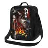 Grim Reaper Insulated Lunch Bag for Work School Demon Skull Waterproof Thermal Cooler Bento Box Women Children