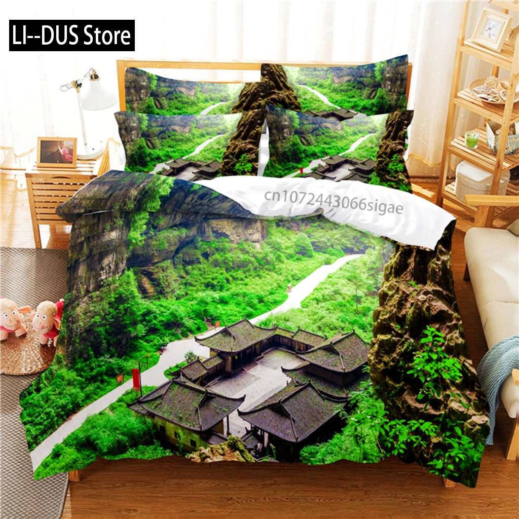 Comforter Beautiful Scenery Bedding Set 3D Bedding Digital Printing Queen Size Bedding Sets Fashion Designs