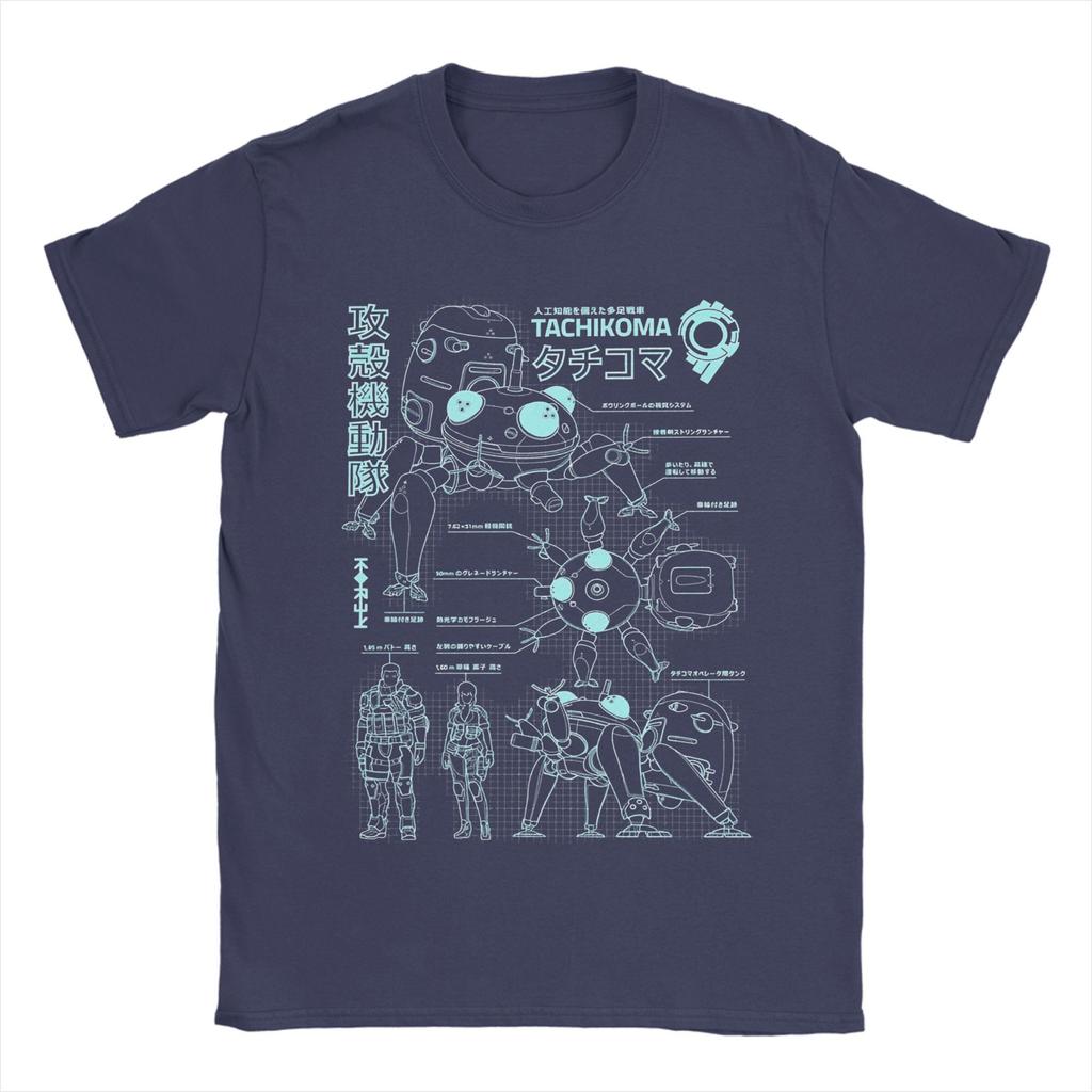 Men Ghost In the Shell T Shirts  100% Cotton Clothes Vintage Short Sleeve Round Collar Tee Shirt Unique T-Shirt