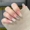 Artificial Nails Nail Art Patch Soft Nail Ballet Nail Gradient Pink Metal Diamond Style Removable