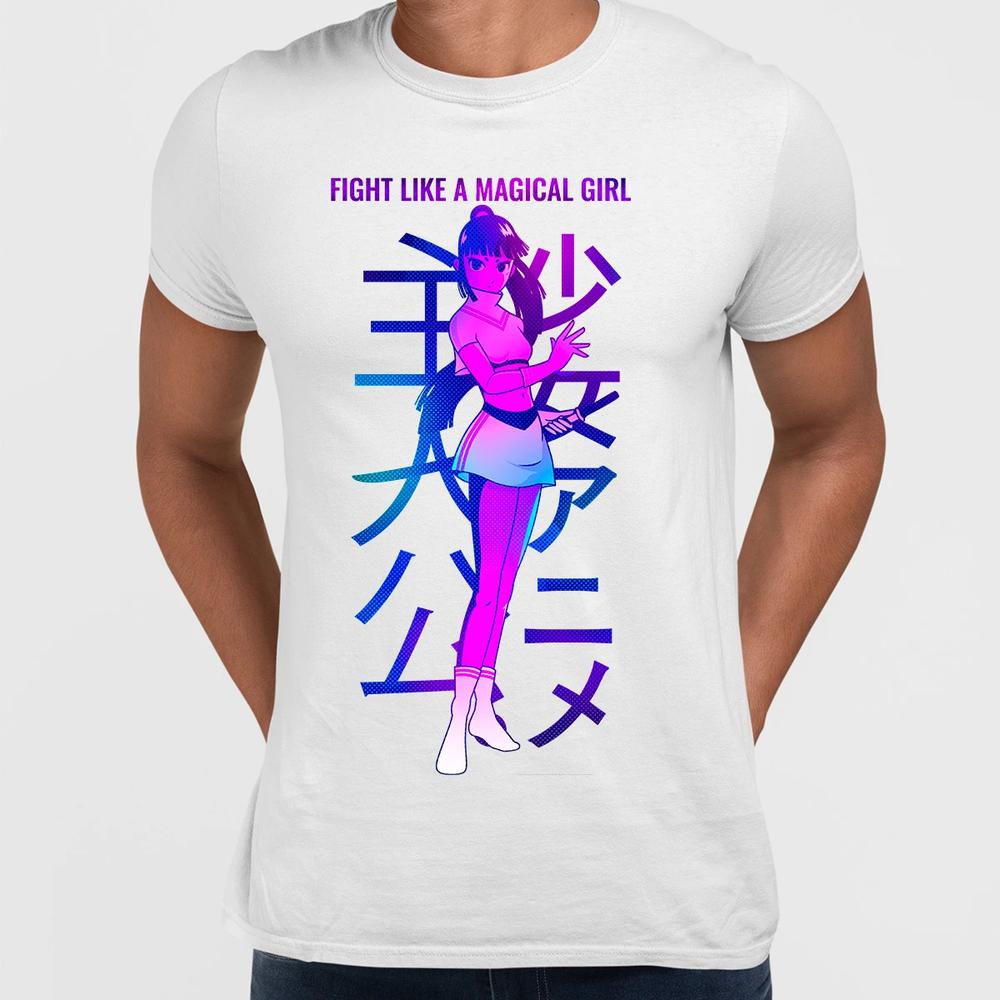 Manga Japanese Fight like a magical girl Tshirt for Japanese culture lovers L