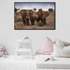 Die afrikanische Grasland-Landschaft, Poster und Drucke, Wandkunst, Leinwand, Malerei, Wanddekoration, Bilder der Familie der Elefanten
