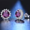 1 Pair Stud Earrings Sunflower Shape Cubic Zirconia Inlaid Ear Studs Women Geometric Earrings