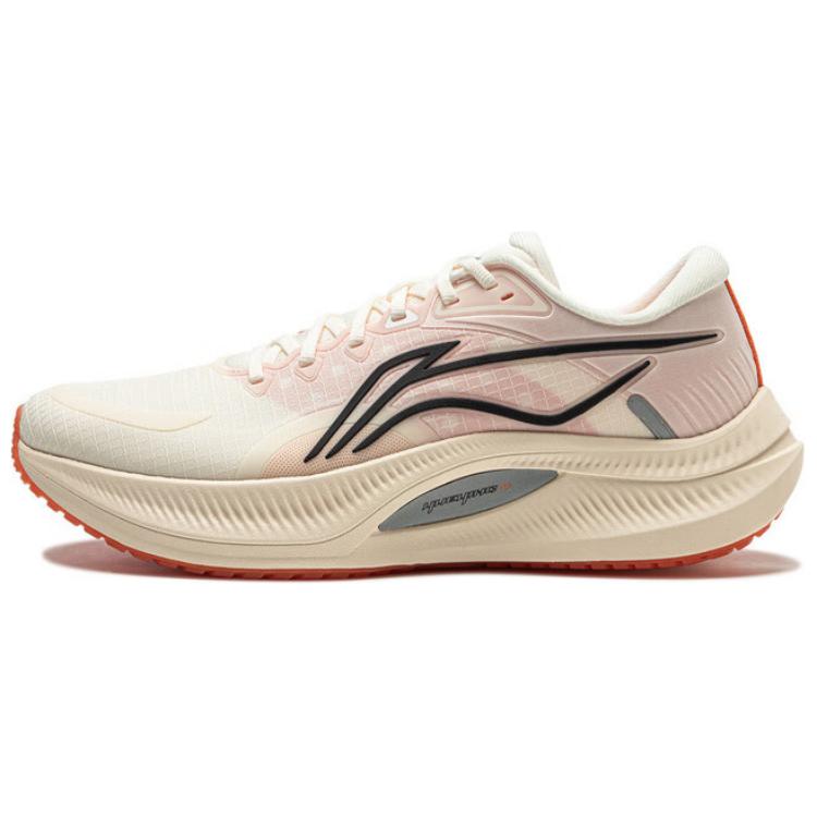 New LINING Yueying 4 Running Shoes Men's Low top Beige Pink ARHU021-8