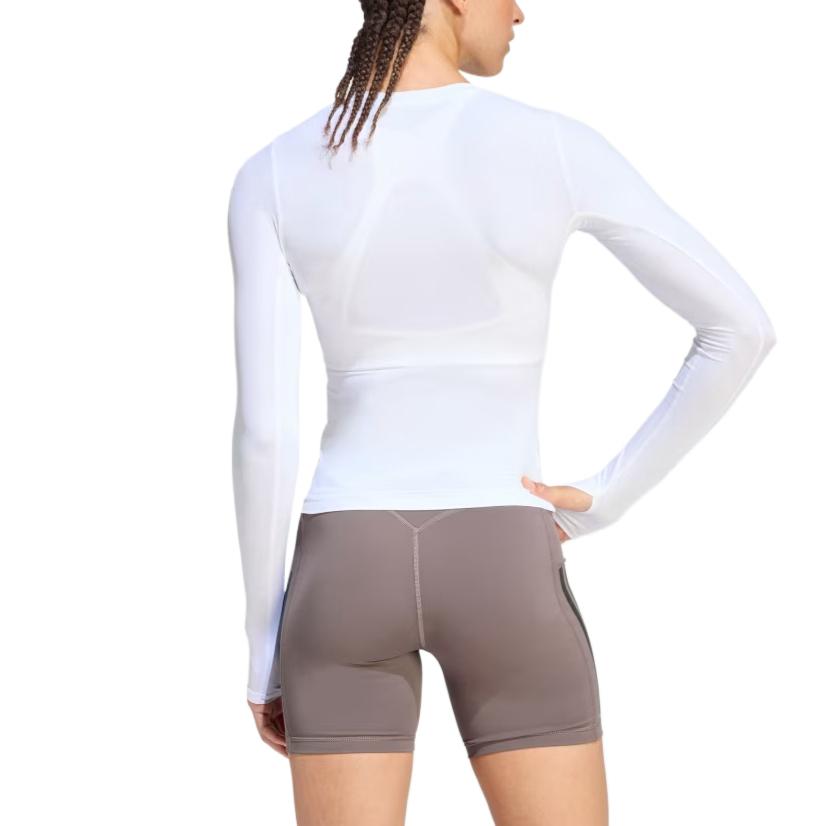 Adidas Power Essentials Moisture-Wicking Shaping Crew Neck Long Sleeve Fitness Top Women Tops KD2211