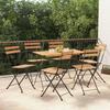 VidaXL Folding Bistro Chairs 6 Pcs Solid Teak Wood and Steel 3152110