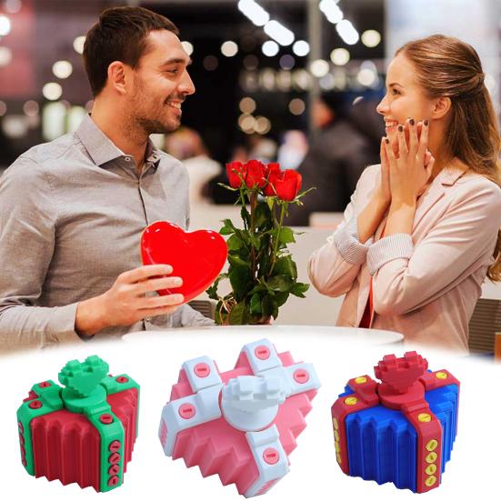 Ärgerliche Geschenkbox mit Schrauben 3D-gedruckte Valentinstags-Herzförmige Geschenkbox Urkomischer Geldkartenbehälter Lustiges Streichgeschenk