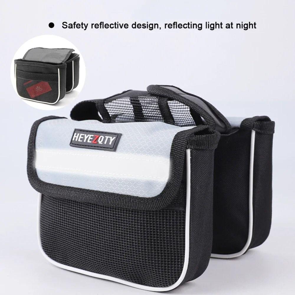 Large Capacity Bicycle Saddle Bag Waterproof Mountain Bike Crossbar Bag Cycling Accessories