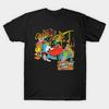 Men Black Print T-shirt Fat Albert  The Junkyard Gang No-Cut Transfer Paper Print Cotton Tshirt