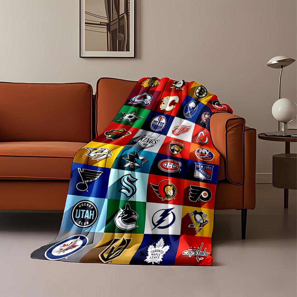NHL Team Logos Blanket Design print blanket soft and cozy perfect for the living room bed sofa or a nap,gift