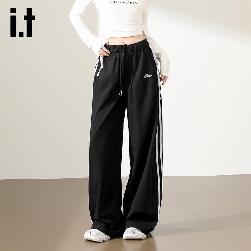 Izzue Women's Straight-Leg Side Stripe Casual Track Pants