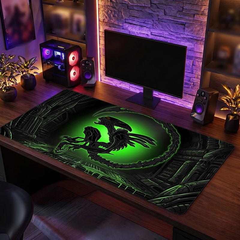 Big Mouse PadAlien Xenomorph Extended Soft Desk Mat Gaming Office Computer Table Decor Mat