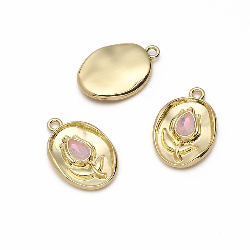 Kovové přívěsky s tulipánovým přívěskem 14 x 21 mm na výrobu šperků Náhrdelník s vlastními rukama