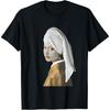 Girl with a Pearl Earring Face Mask by Johannes Vermeer Art T-Shirt