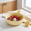 Wash And Drain Gadget Self-Spinning Berry Swirl Bowl, Food-Grade Silicone Vortex Fruit Colander with Built-in Food Grade Bowl for Cleaning Grapes