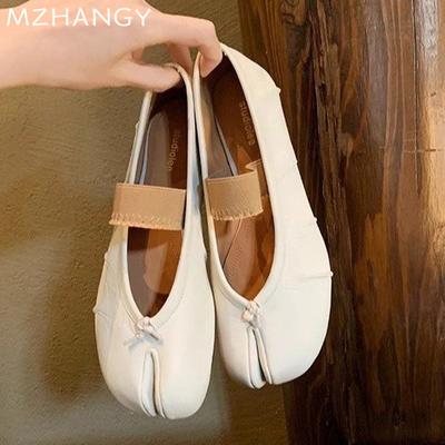 Retro Women Flats Ballet Dance Shoes Shallow Casual Loafer Soft Shoes Autumn 2024 Trend Fashion Slingback Slippers Woman Sandals
