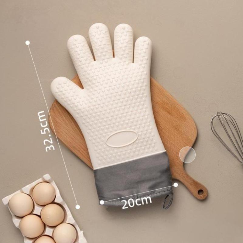 1Pc Anti-Scald Thickened Silicone Gloves Heat Resistant Microwave Oven Baking Gloves Bbq Gloves Anti-Slip Heat Insulation Mitts