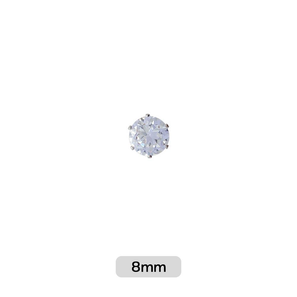 1Pc Magnetic Non Piercing Earrings Zircon Crystal Faux Diamond Ear Clips Simple Stud Jewelry For Women Men Girls