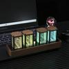 ClocTeck Nixie Tube Clock - Stylish Walnut Digital Timepiece with Wi-Fi Sync, Alarm & 12/24h Display - Perfect Ready-to-Use Retro Gift for Friends