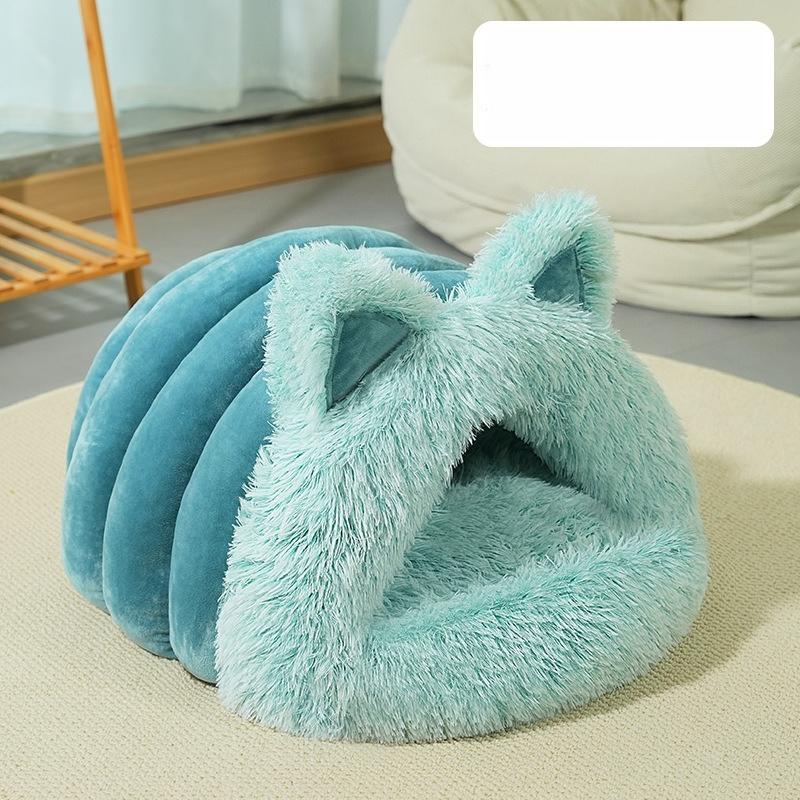 

Universal for All Seasons Thickened Soft and Comfortable Cat Nest Solid Color Easy To Clean Non-slip Dog Kennel Pet Supplies M зелёный
