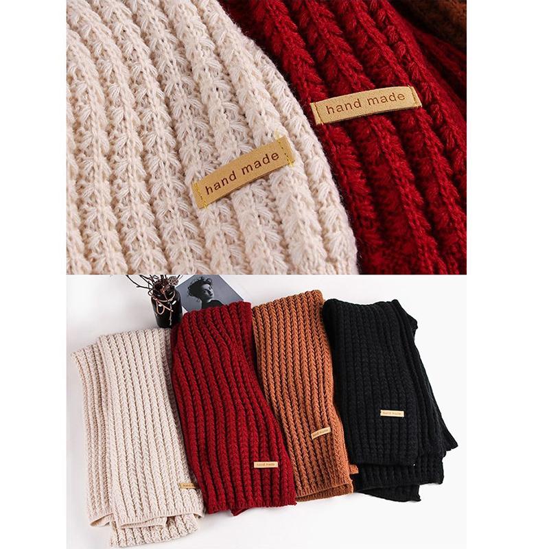 Frauen Winter Schal Neue Koreanische Woolen Schal Liebhaber Männer Und Frauen Verdicken Warme Studenten Einfarbig Gestrickte Schals Bib