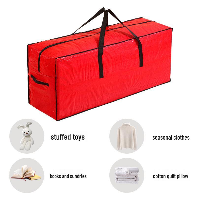 Rote große Weihnachtsbaum-Aufbewahrungstasche mit hoher Kapazität - Feuchtigkeits- und staubdicht mit Reißverschluss