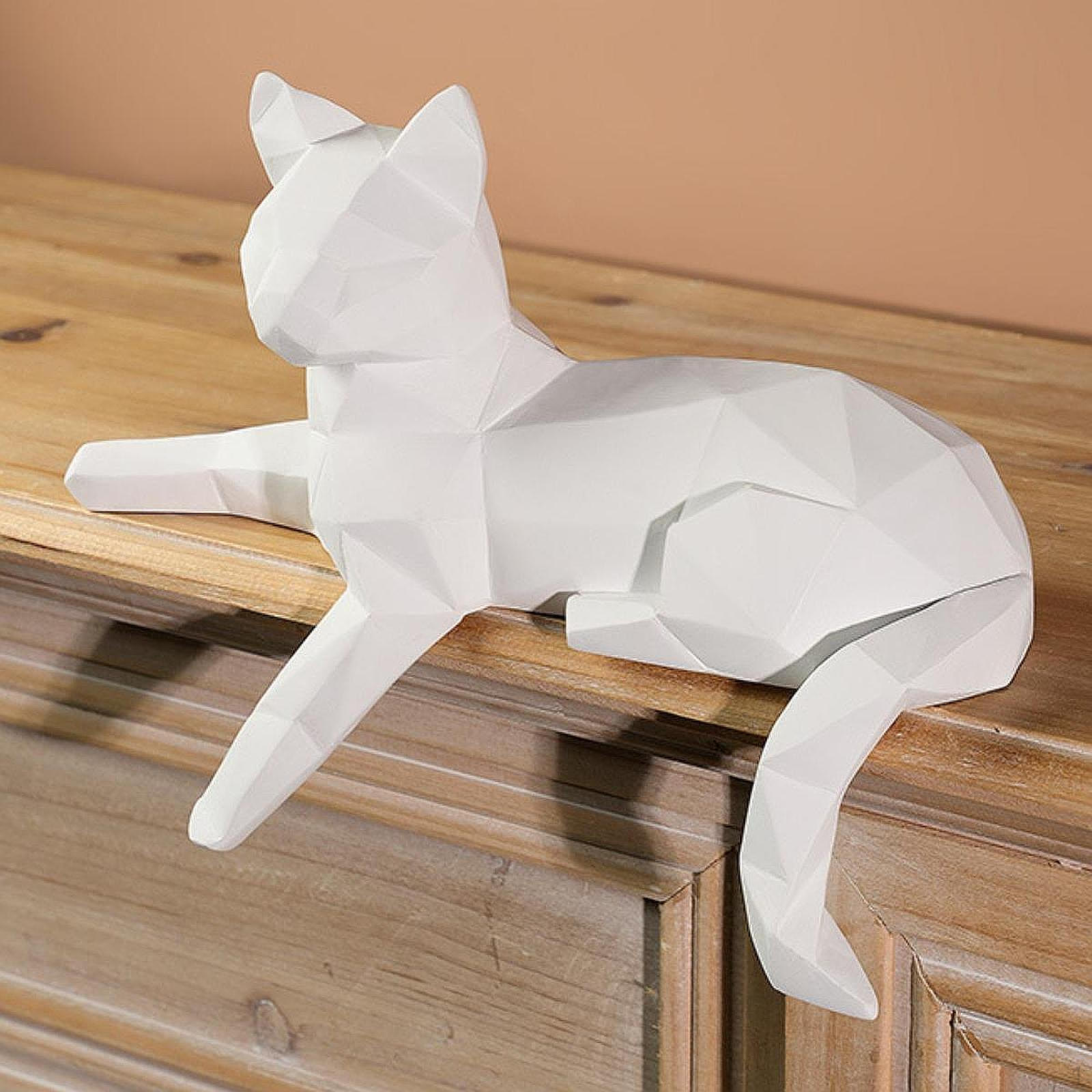 

Декор для книжной полки Статуэтка кошки Скульптура животного Полимерная фигурка Коллекция Настольное украшение Художественное произведение для Height 18.5 cm