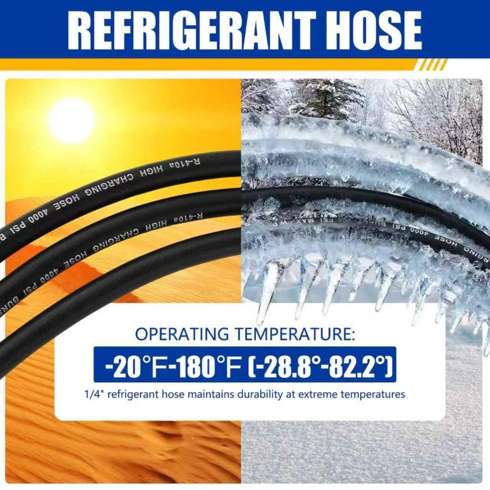 Fluorinated Tubes Charging Hose Set High Pressure Charging Hose  Refrigerant Charging
