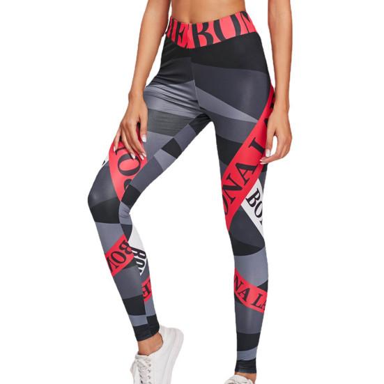 

Women Leggings Letter Print High Waist Sweat Absorption Skinny Breathable Butt-lifted Soft Ankle Length Elastic Waist Lady Yoga Pants Women Clothing M чорний