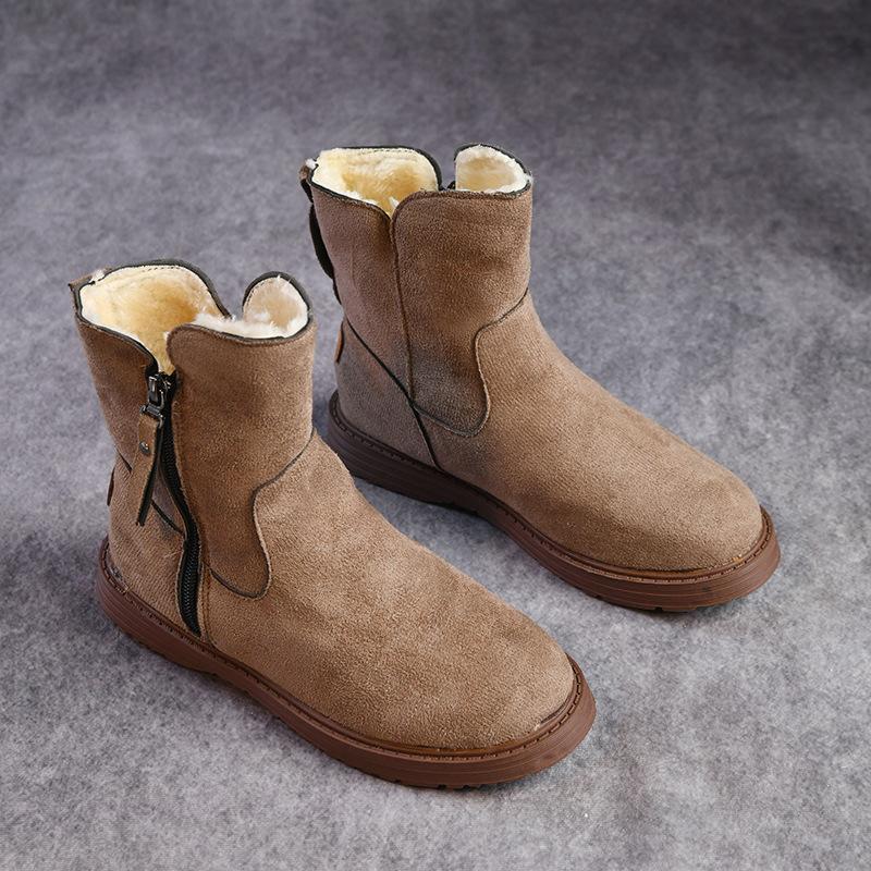 Fashion European and American Frosted Snow Boots Women's 2024 New Winter Anti Slip and Warm Women's Short Cotton Boots Zapatos De Mujer