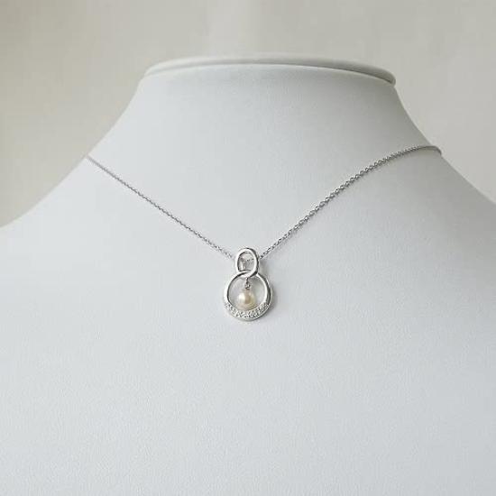 [Your and My Jewelry Box] Pearl Necklace, Freshwater Pearl 4.0mm Pendant S20020 [Gift Wrapped] [June Birthstone Pearl]