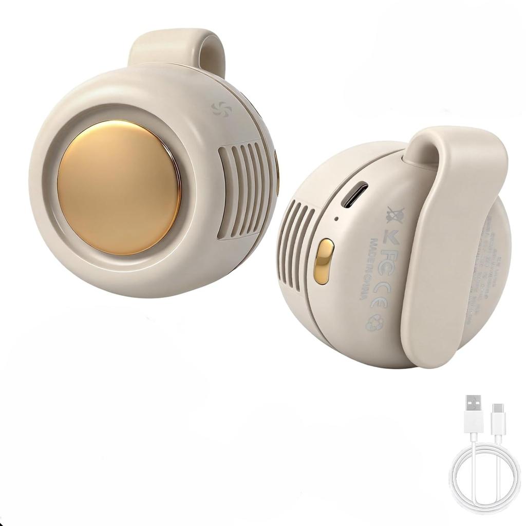 MF019 Mini Whirlwind Portable Snap On Charging Fan Waist Clip Mini Whirlwind Fan 3-Speed Handsfree Silent Strong Wind