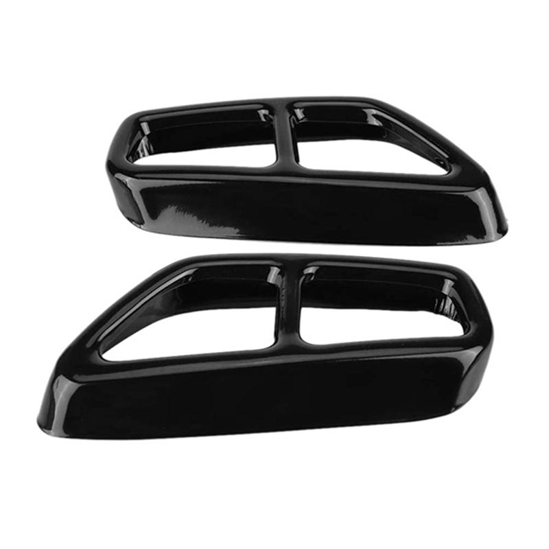 2PCS Car ABS Black Exhaust Tailpipe Cover Trim Replacement Parts Accessories For BMW 5 Series G30 528Li 530Li 2017-2018