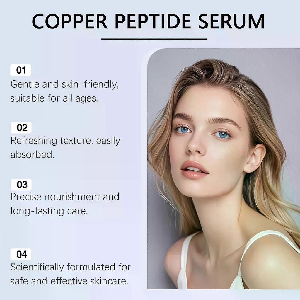 Copper Peptides Serum for Face Firming, Rejuvenating, Collagen Enhancing with GHK-Cu and Hyaluronic Acid Anti Aging Serum for Face