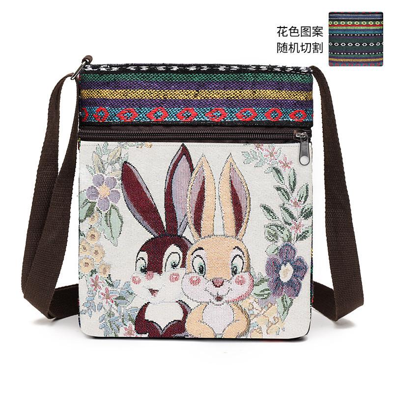 Kleine Tasche Damen Umhängetasche Canvas-Tasche Gewebte süße vielseitige Umhängetasche Handytasche Miao kleine Umhängetasche