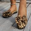 Fashion Butterfly-knot Leopard Flats Mesh Spring/autumn Women's Shoes on Sale 2025 New Slip-on Round Toe Comfortable Women's Shoes