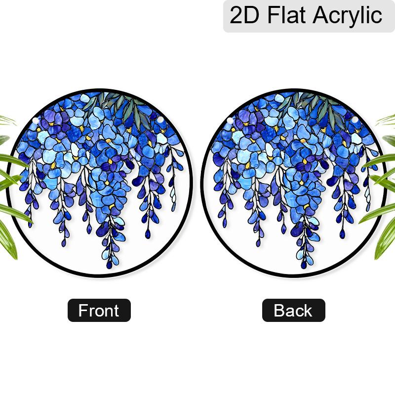 Acrylic Wisteria Flower Suncatcher Stained Glass Effect Window Hanging Ornament Floral Gift for Home