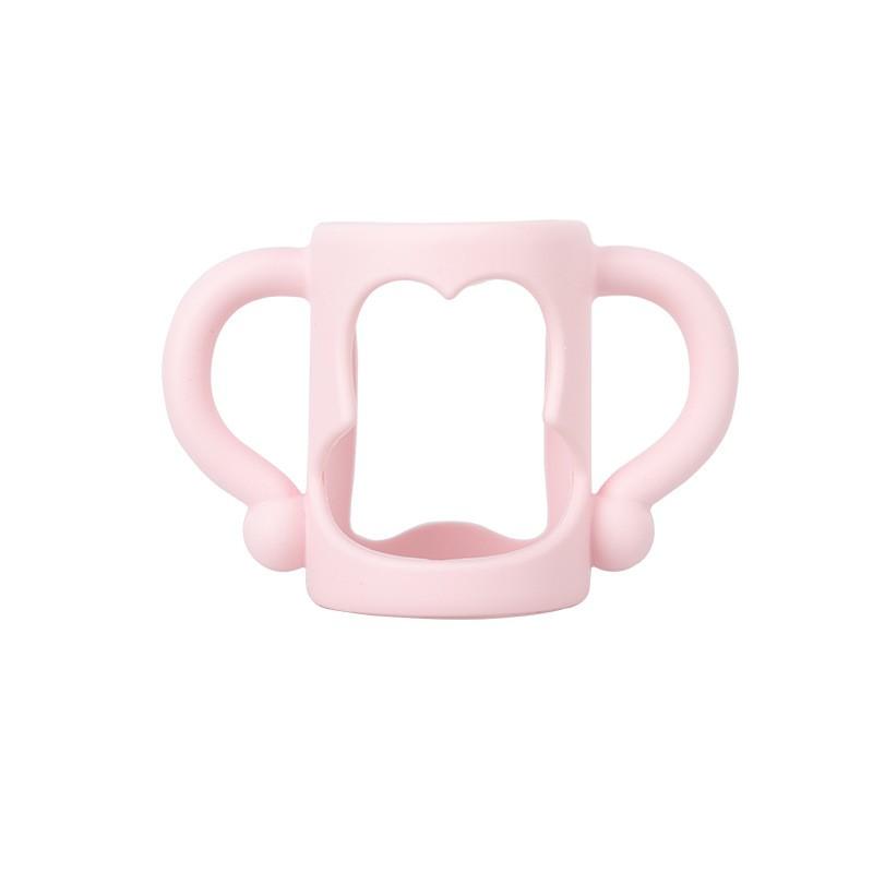 

Универсальная силиконовая ручка для узких детских бутылочек, удобная для захвата, подходит для большинства бутылочек - мягкий силикон без содержания бисфенола А розовый