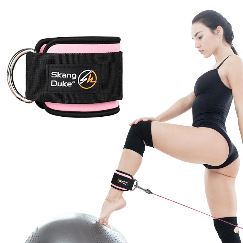 Skdk 1Pc Sport Ankle Straps Double D-Ring Adjustable Ankle Straps Foot Support Ankle Protector Gym Abs Glutes Legs Workout