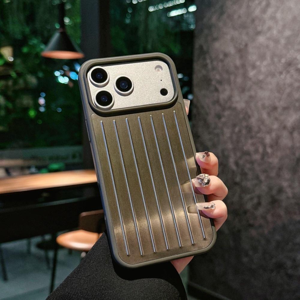Minimalist Solid Color For IPhone 17 Pro Max 16 15 14 13 3D Corrugated Stripe Stylish Original For RIMOWA Business Luggage Cover Shockproof Back Cover