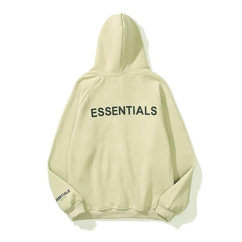 Essentials Hooded Zip-Up Sweatshirt Mens Oversized Cotton Pullover With Front Pocket Casual Streetwear