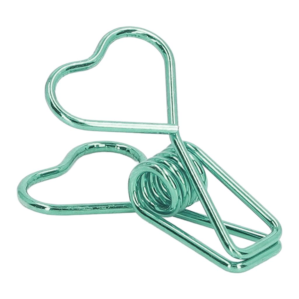 100pcs   Clips Cute Cartoon Heart Shape Metal Hollowed   Tail Clips Paper Clamps   Supplies