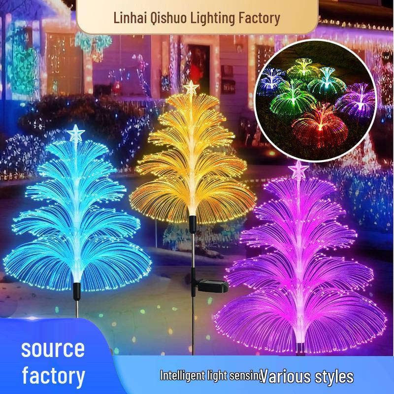Colorful Solar Fiber Optic Jellyfish Garden Light - Outdoor Lawn and Courtyard Decoration